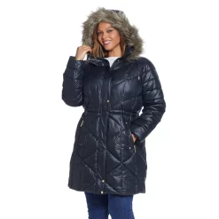 Plus Size Weathercast Faux-Fur Hood Quilted Puffer Coat -Vanity Fair shop 5764997 ALT3