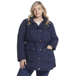 Plus Size Weathercast Hooded Quilted Anorak Jacket 10 Plus Size Weathercast Hooded Quilted Anorak Jacket -Vanity Fair shop 5818174 Navy