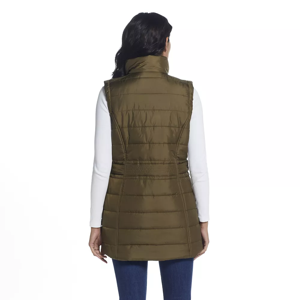 Women's Weathercast Modern Long Quilted Vest - Image 4