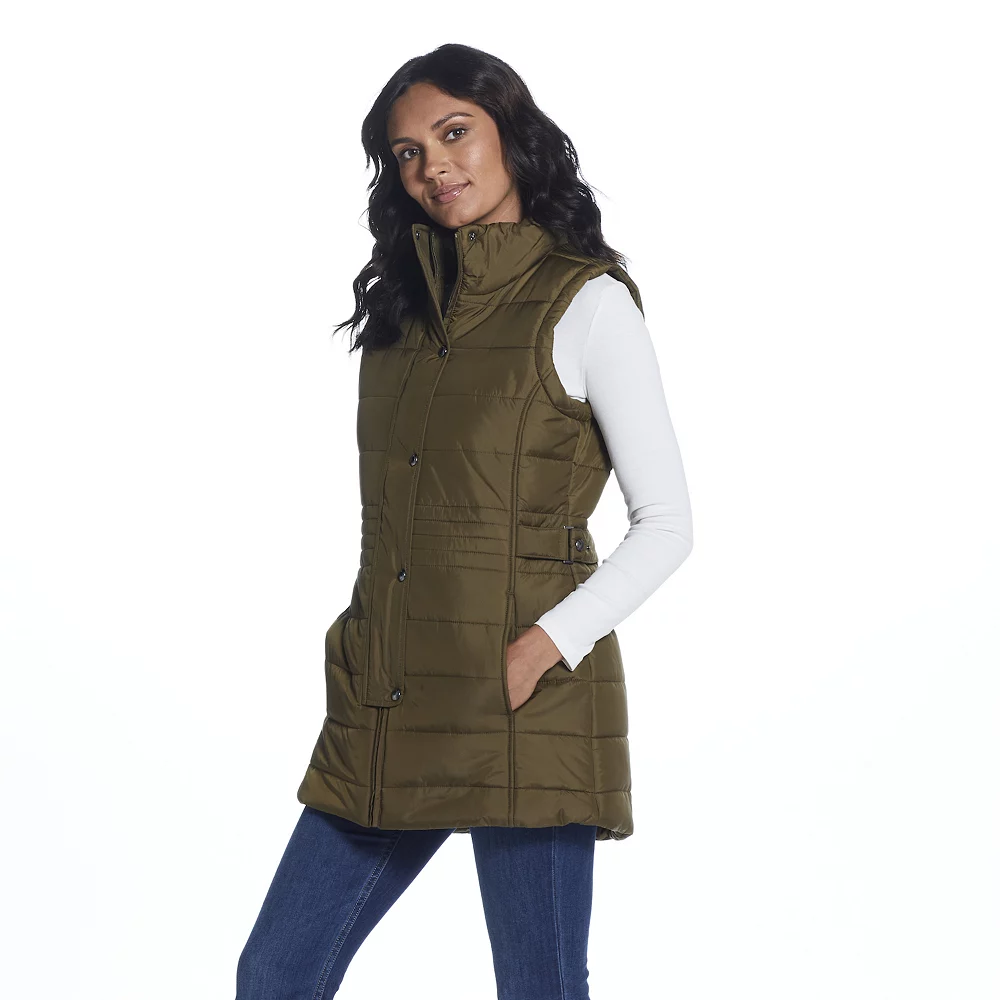 Women's Weathercast Modern Long Quilted Vest - Image 5