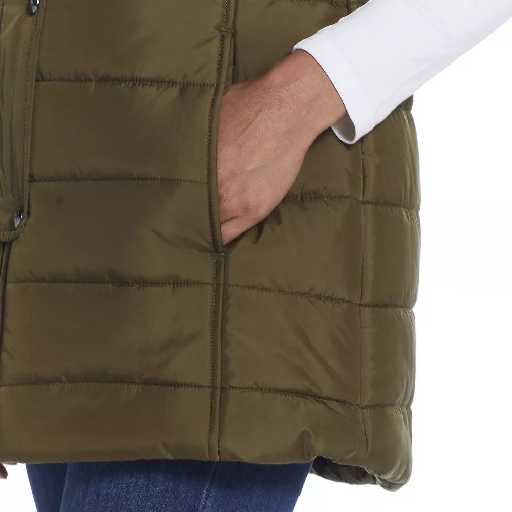 Women's Weathercast Modern Long Quilted Vest - Image 7