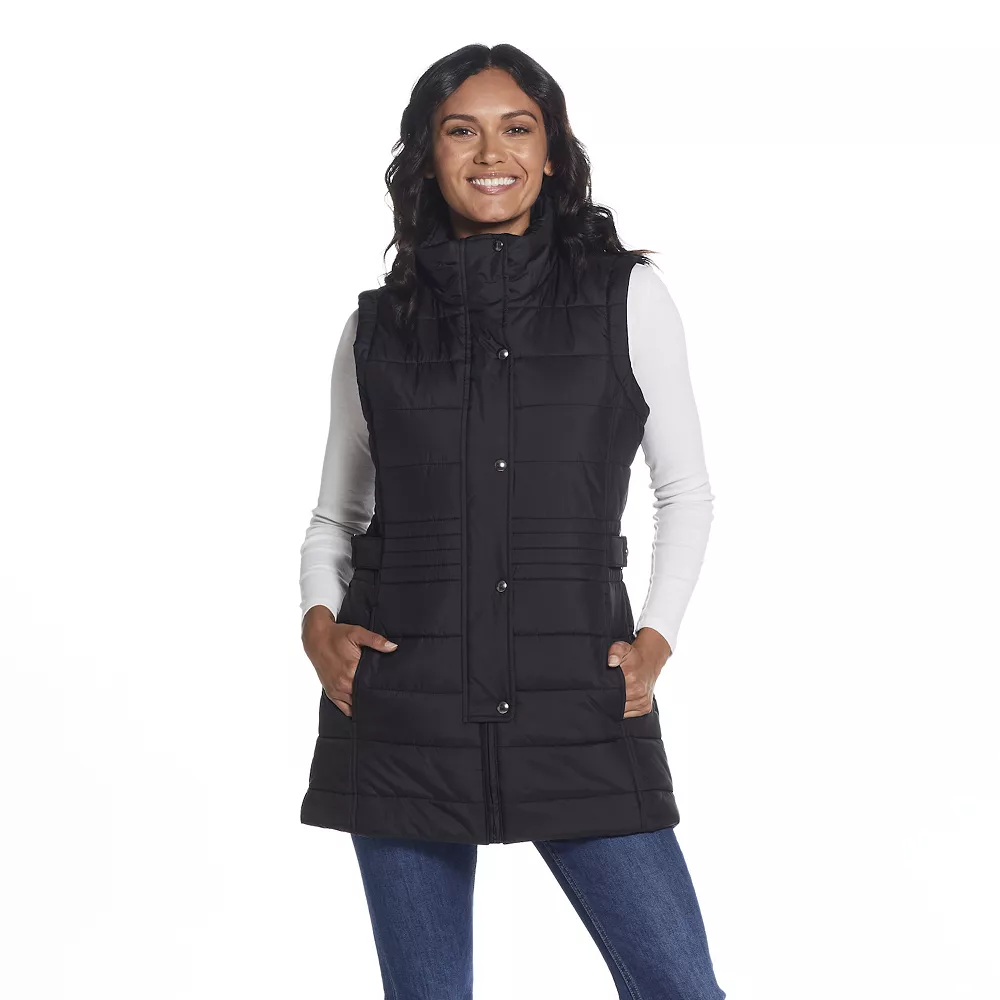 Women's Weathercast Modern Long Quilted Vest - Image 3