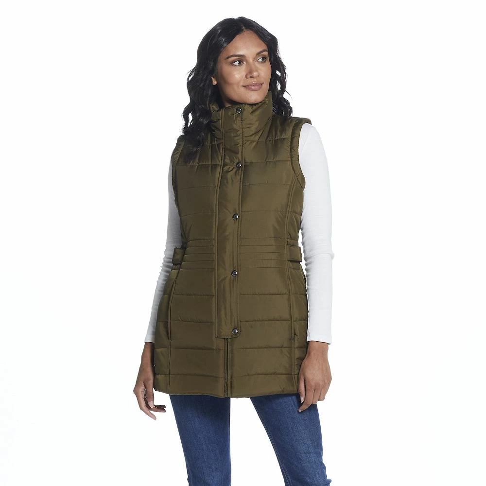 Women's Weathercast Modern Long Quilted Vest - Image 2