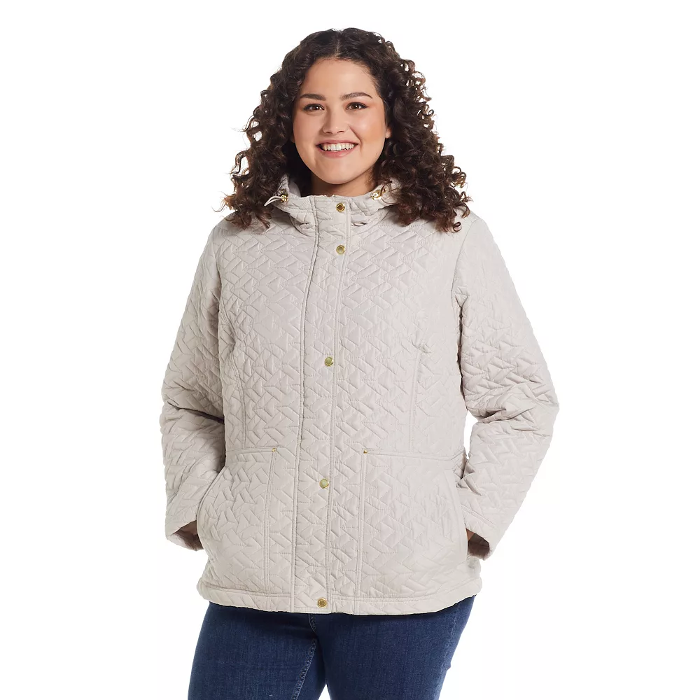 Plus Size Weathercast Hooded Quilted Jacket 2 Plus Size Weathercast Hooded Quilted Jacket - Image 2