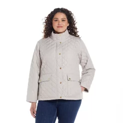 Plus Size Weathercast Modern Quilted Barn Jacket 10 Plus Size Weathercast Modern Quilted Barn Jacket -Vanity Fair shop 6108434 Stone Hearth