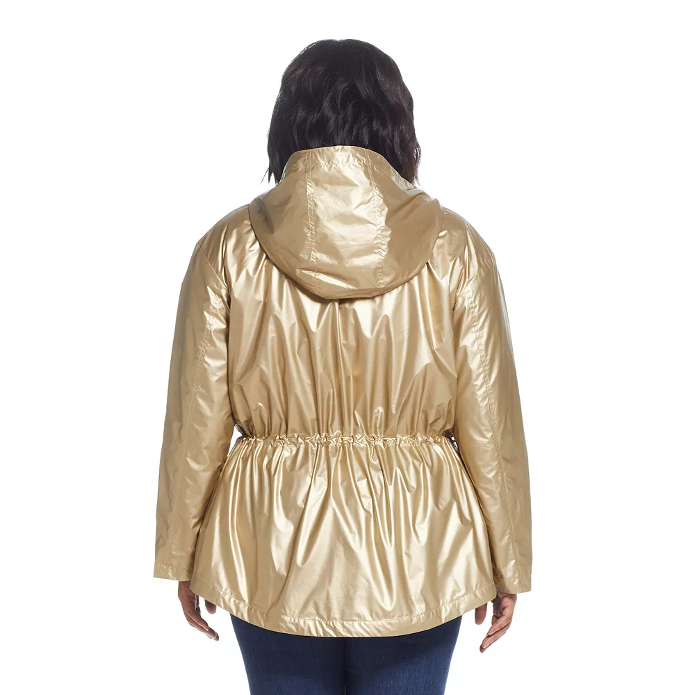 Plus Size Weathercast Metallic Anorak Jacket - Image 3