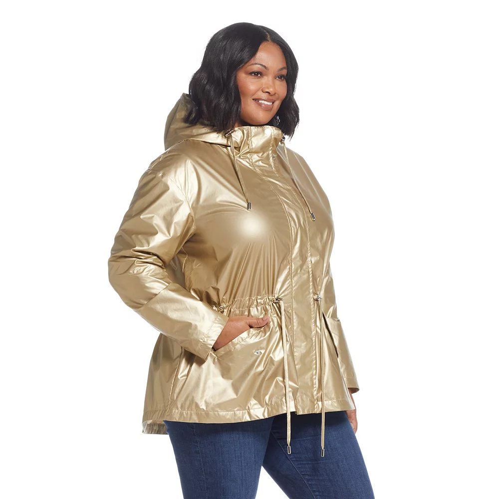 Plus Size Weathercast Metallic Anorak Jacket - Image 4