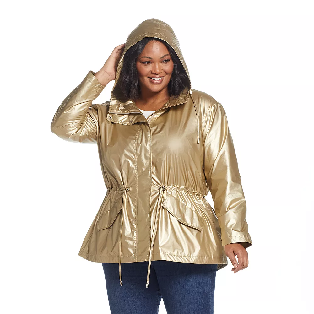 Plus Size Weathercast Metallic Anorak Jacket - Image 5