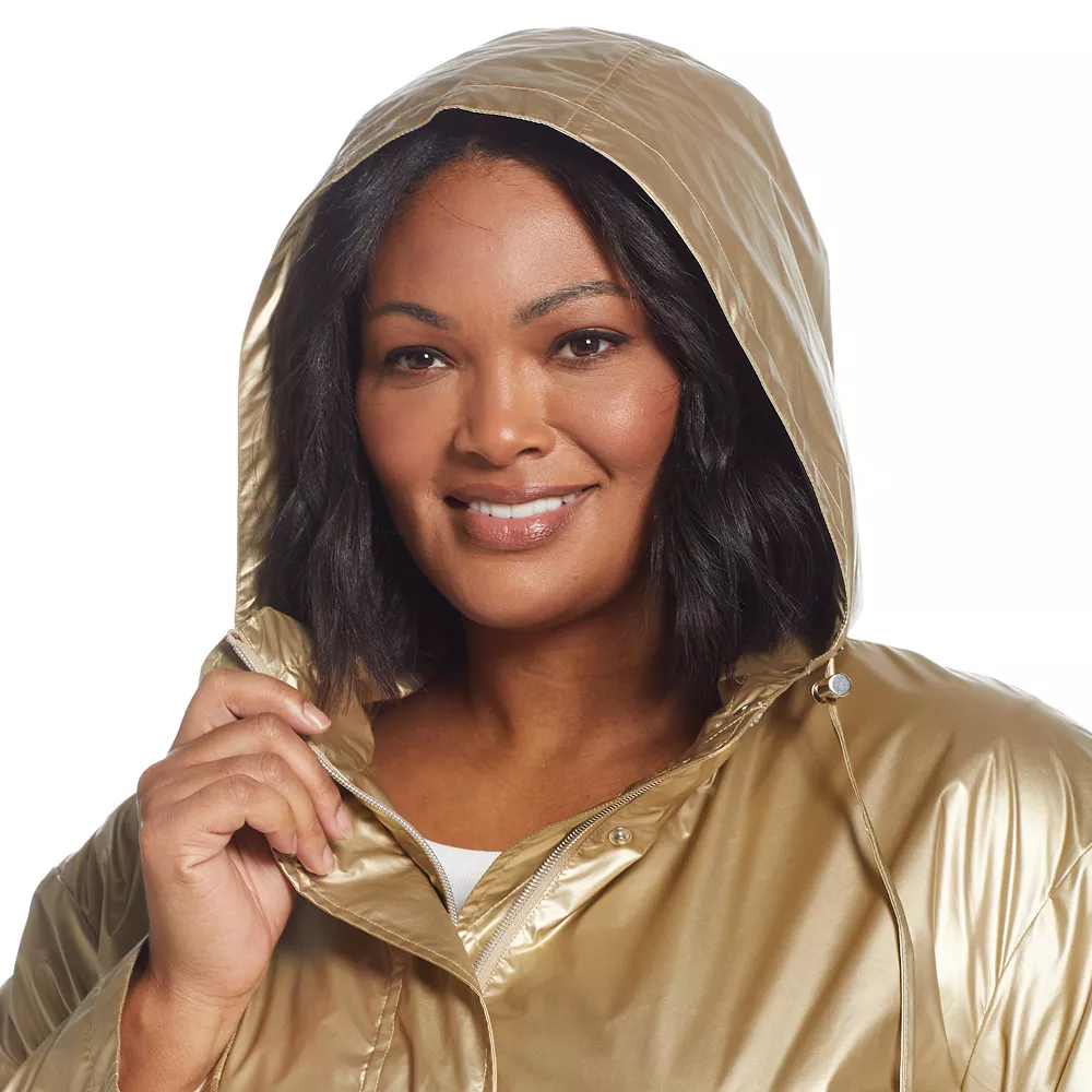 Plus Size Weathercast Metallic Anorak Jacket - Image 8